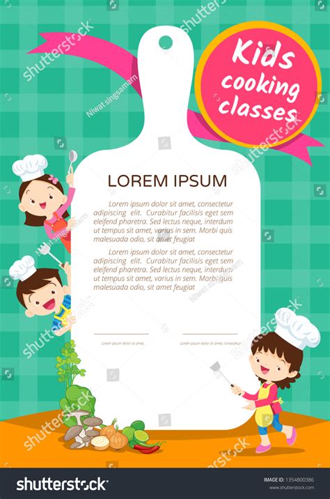 Kids Cooking Class Certificate Design Templatecute Stock Vector ...