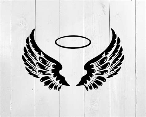 Angel Wings And Halo Svg In Loving Memory Svg Memorial Svg Halo Svg ...