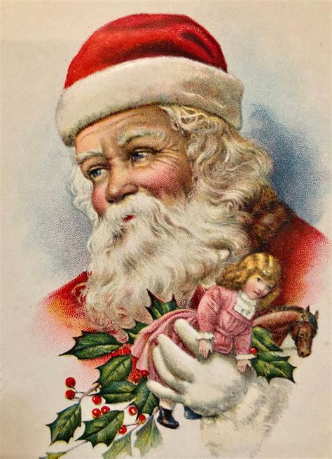 Vintage Used Christmas Postcard with Santa Clause circa 1900's