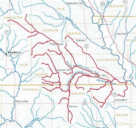 Major Nebraska Rivers and their Drainages | TSLN.com