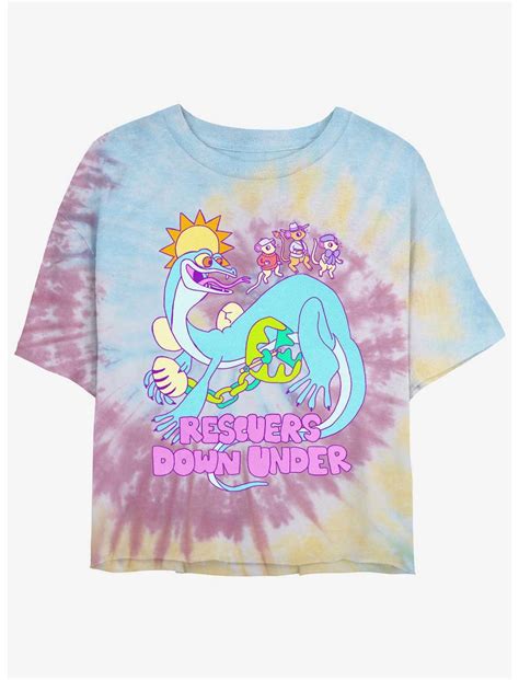 Disney The Rescuers Down Under Joanna The Goanna Tie-Dye Womens Crop T ...