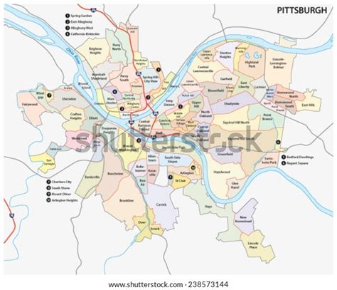 Pittsburgh Road Neighborhood Map Stock Vector (Royalty Free) 238573144