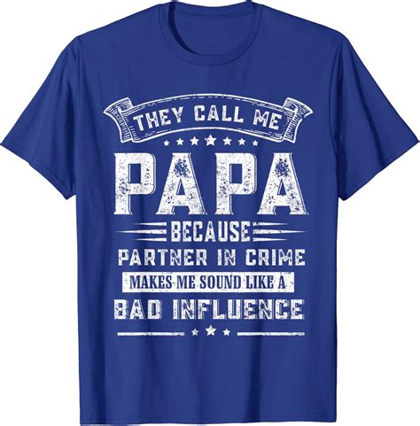 Mens Father’s Day Funny Grandpa Shirts, Papa Partner In Crime T-Shirt