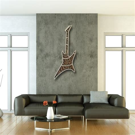 Mandala Wall Art | Guitar Wooden Art | Wall Decor Hub- HoMafy