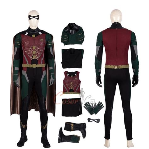 Robin Costume TV Titans Cosplay Man Full Set Deluxe Version | Robin costume, Dc costumes ...