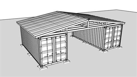 Building a Roof Over Two Shipping Containers - SketchUp | Shipping container, Building a ...