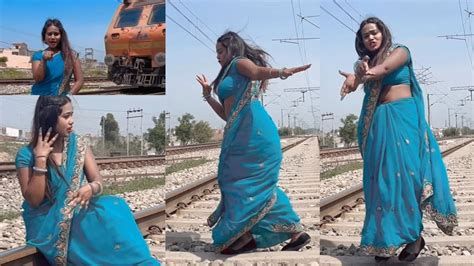 WATCH: Saree-clad woman dances on railway track to create Instagram ...