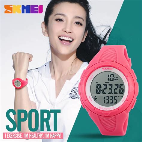 2018 SKMEI Brand Men Women Sport Watches Pedometer Casual LED Digital ...