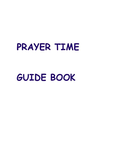 Prayer Time Guide Book | PDF | Prayer | God The Father