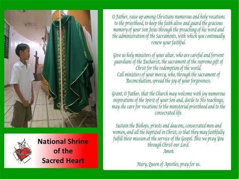 NATIONAL SHRINE OF THE SACRED HEART: PRAYER FOR HOLY VOCATIONS OF PRIESTHOOD