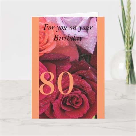 80th Birthday Roses Card | Zazzle.com