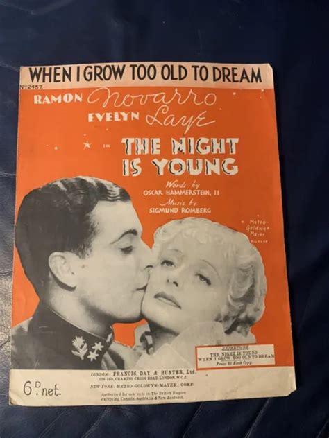 VINTAGE SHEET MUSIC When I Grow Too Old To Dream. Ramon Novarro Evelyn ...