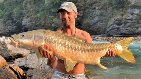 Fishing in Nepal river | record Golden Mahseer (138cm) | big fish caught - YouTube