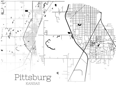 Pittsburg Map INSTANT DOWNLOAD Pittsburg Kansas City Map | Etsy