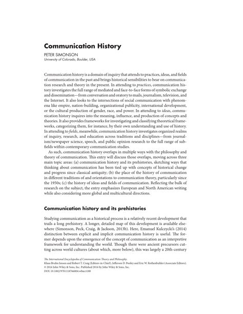 (PDF) Communication History