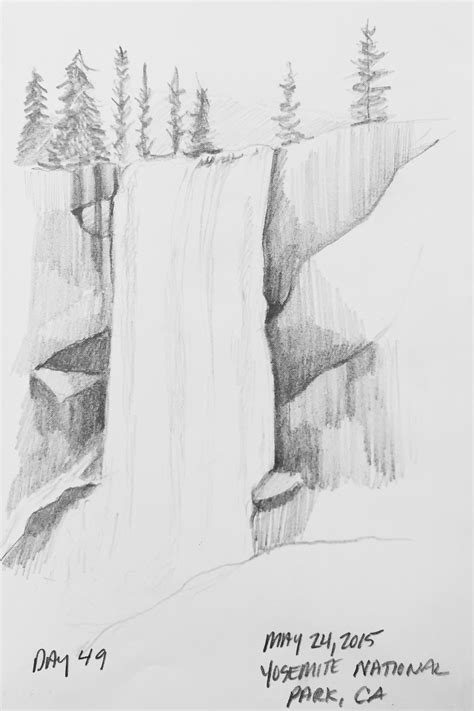 Easy Waterfall Drawing at PaintingValley.com | Explore collection of Easy Waterfall Drawing