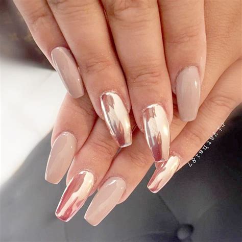 Beautiful Long Acrylic Chrome Nails 2018 - Fashionre