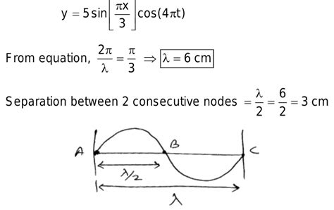 The equation of standing wave in a stretched string is given by y=5 sin ...