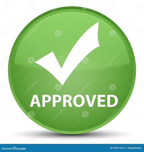 Approved (validate Icon) Special Soft Green Round Button Stock Illustration - Illustration of ...