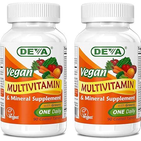 Amazon.com: Deva Vegan Vitamins Daily Multivitamin & Mineral Supplement ...