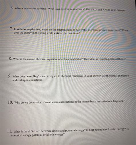 Solved 6. What is an electron acceptor? What is an electron | Chegg.com