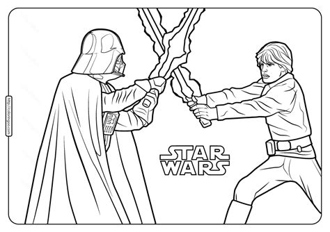 Luke Skywalker And Darth Vader Coloring Pages