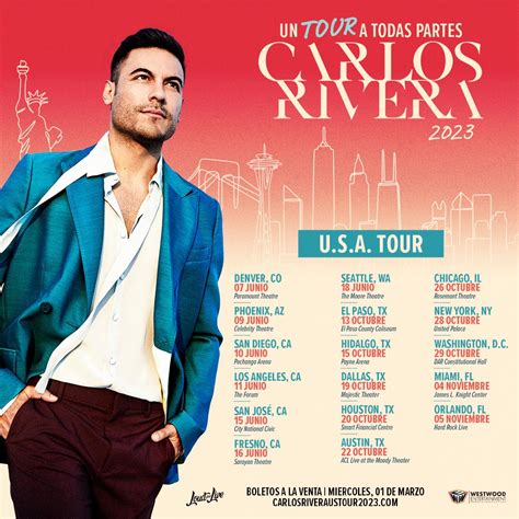 CARLOS RIVERA anuncia su nueva gira "Un Tour a Todas Partes" - Wow La ...