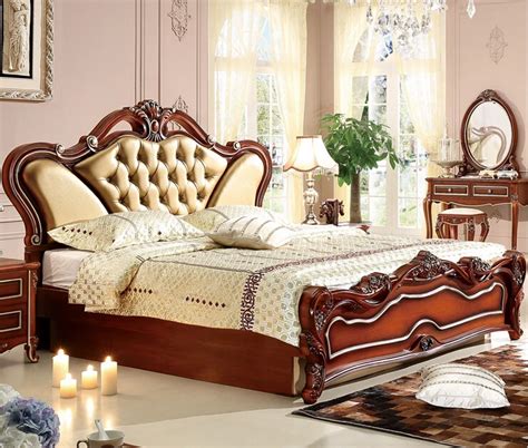 Top genuine leather king size bed 0409 8890-in Bedroom Sets from ...