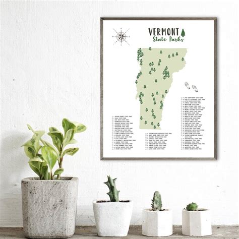 Vermont State Parks Map Print-vermont State Parks - Etsy