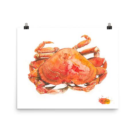 Crab Watercolor Print, Crab Print, Nautical Print, Watercolor Print, Crab Art, Wall Art - Etsy