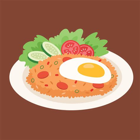 Indonesian fried rice cartoon vector 16257717 Vector Art at Vecteezy