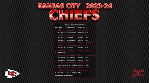 2023-2024 Kansas City Chiefs Wallpaper Schedule