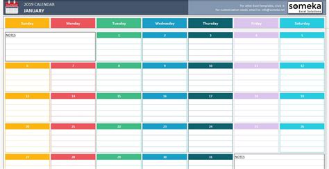 Excel Calendar Download - Customize and Print