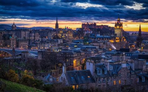 scotland, Houses, Night, Edinburgh, Cities Wallpapers HD / Desktop and Mobile Backgrounds