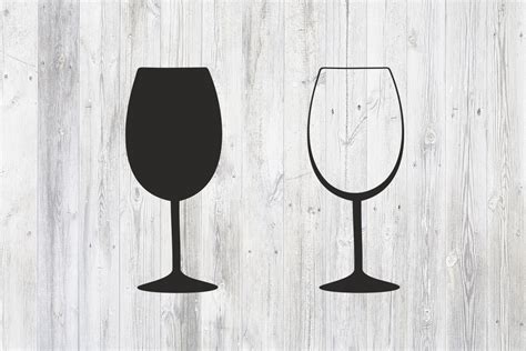 Wine Glass SIlhouette in Outline Svg Png Graphic by EasyDesignForYou · Creative Fabrica