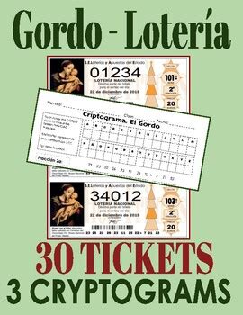 Gordo Lottery Tickets and Cryptogram in Spanish / Navidad Freebie