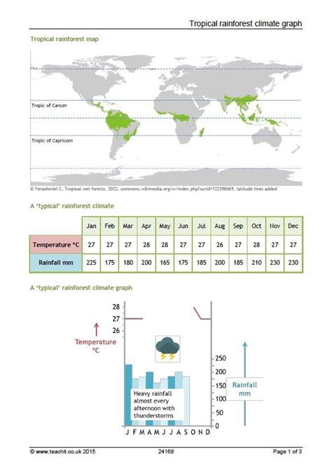 Tropical rainforest climate graph | KS3-4 geography | Teachit