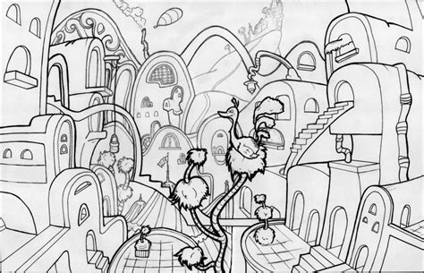 Whoville Houses Coloring Pages