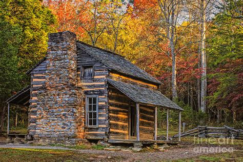 John Oliver's Cabin in Great Smoky Mountains Photograph by Priscilla Burgers - Fine Art America