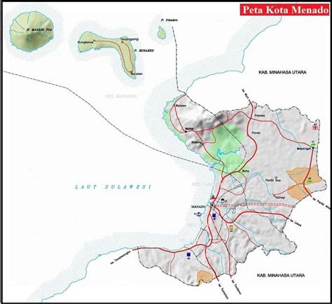 Peta Kota Manado Sulawesi Utara Lengkap Per Kecamatan