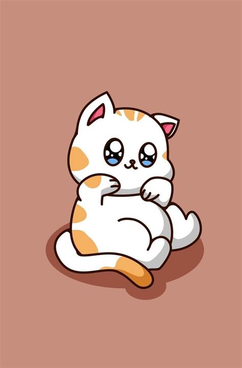 cute and happy baby cat animal cartoon illustration 2151603 Vector Art ...