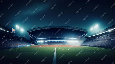 Premium AI Image | Football stadium at night