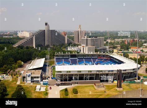 Canada, Montreal. Stade Saputo (Saputo Stadium) from Montreal Tower ...