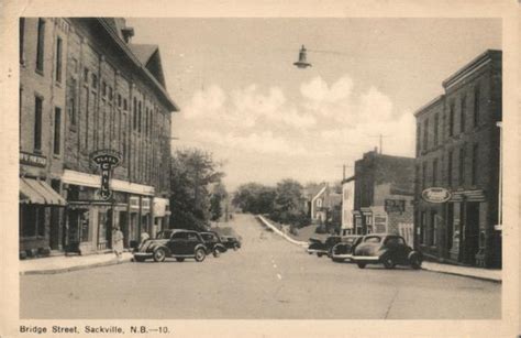 Bridge Street Sackville, NB Canada New Brunswick Postcard