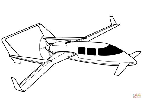 Twin-Boom Aircraft with Pusher Propeller coloring page | Free Printable Coloring Pages