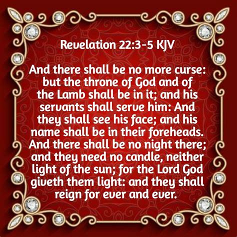 Revelation 22:3-5 (KJV) | Kjv, King james bible, Bible qoutes