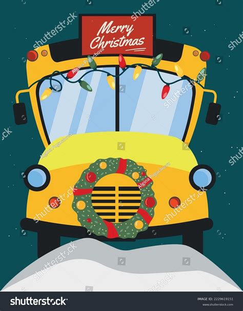 Christmas School Bus Clipart