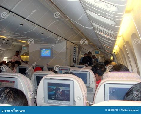 Interior of an Airbus A340-500 of Emirates Airlines Editorial Image - Image of vacation ...