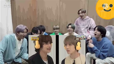 BTS reaction to TXT - YouTube