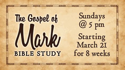 Gospel of Mark Bible Study | Oakwood Church Carrollwood